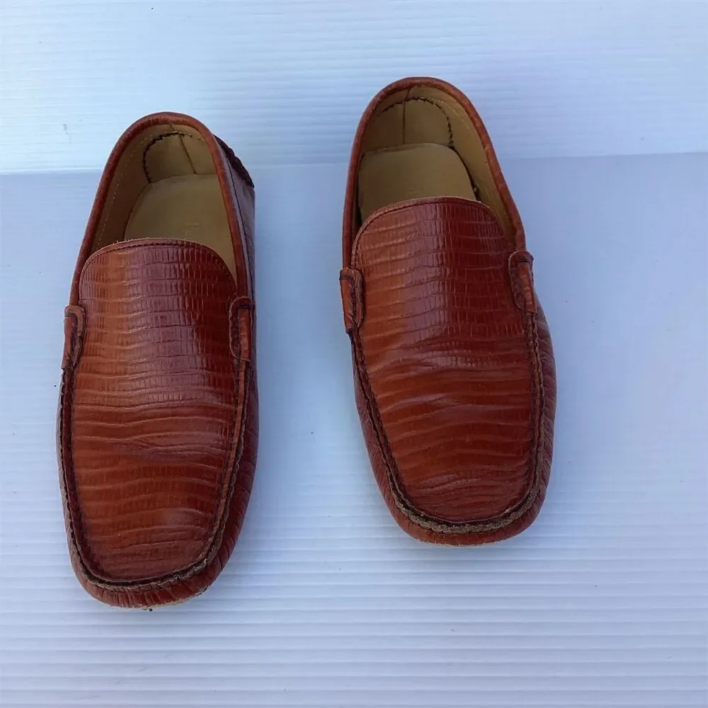 Paul Fredrick Men's Brown‎ Leather Loafers Slip On Casual Shoes